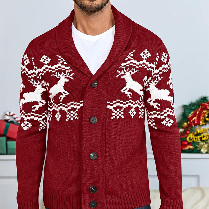 Mens Casual Knitted Cardigan Sweater Top