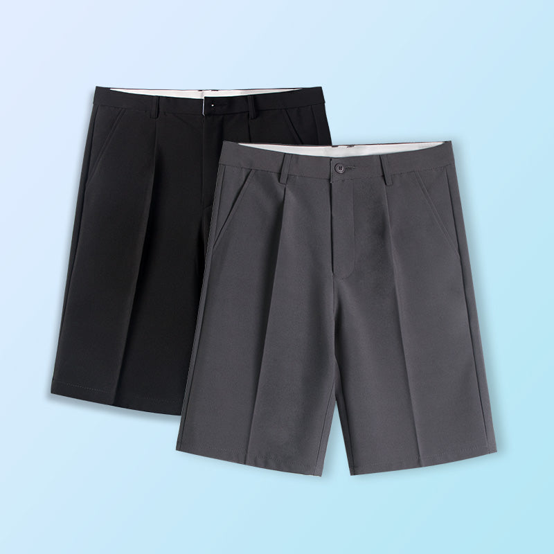 Men's Solid Color Loose Casual Five Point Trousers