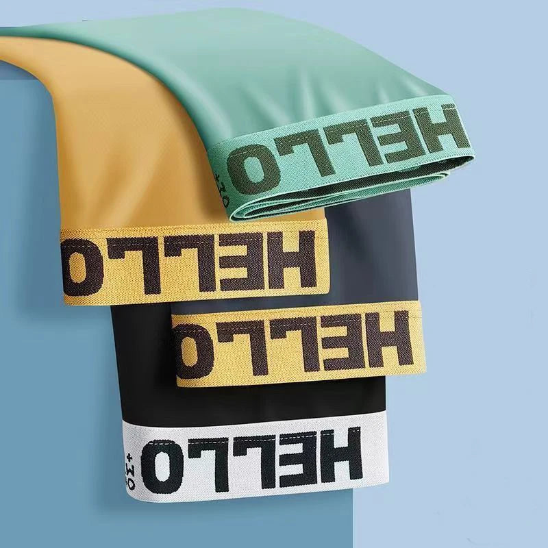 4pcs Boxer Shorts Men's Ice Silk Underwear Male Underpants Breathable Sexy Thin Panties U Convex Lingerie Wholesale Lots L-6XL