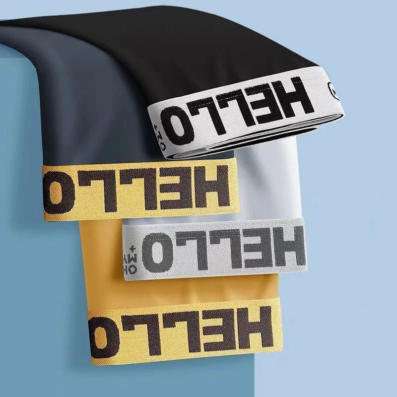 4pcs Boxer Shorts Men's Ice Silk Underwear Male Underpants Breathable Sexy Thin Panties U Convex Lingerie Wholesale Lots L-6XL