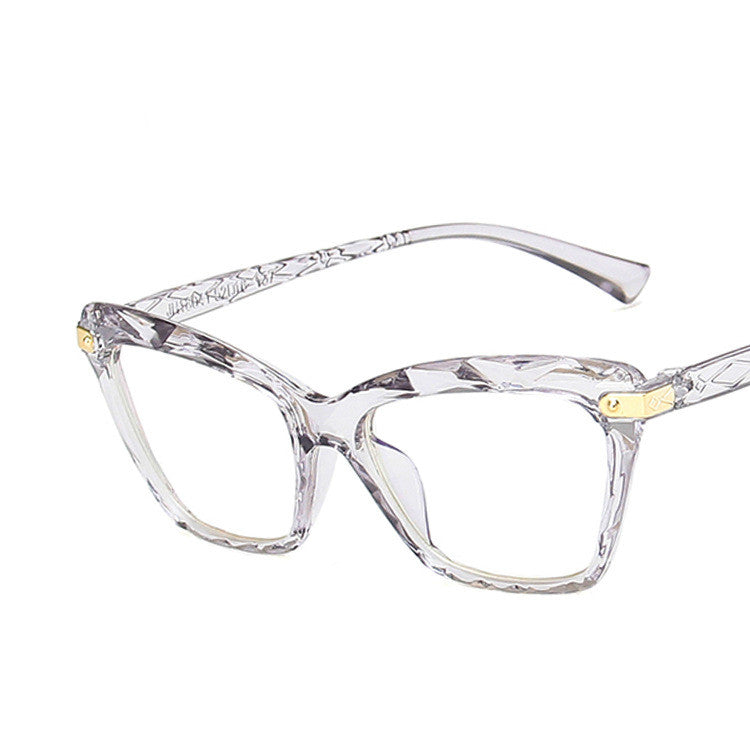 Anti-blue cat eye multi-faceted glasses