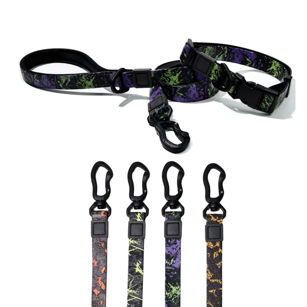 UV Printing Camouflage Embossed Pet Leash Set Is A Perfect Combination Of Style And Functionality Specially Designed For Pets' Outdoor Activities. Every Detail From Craftsmanship To Material Selection