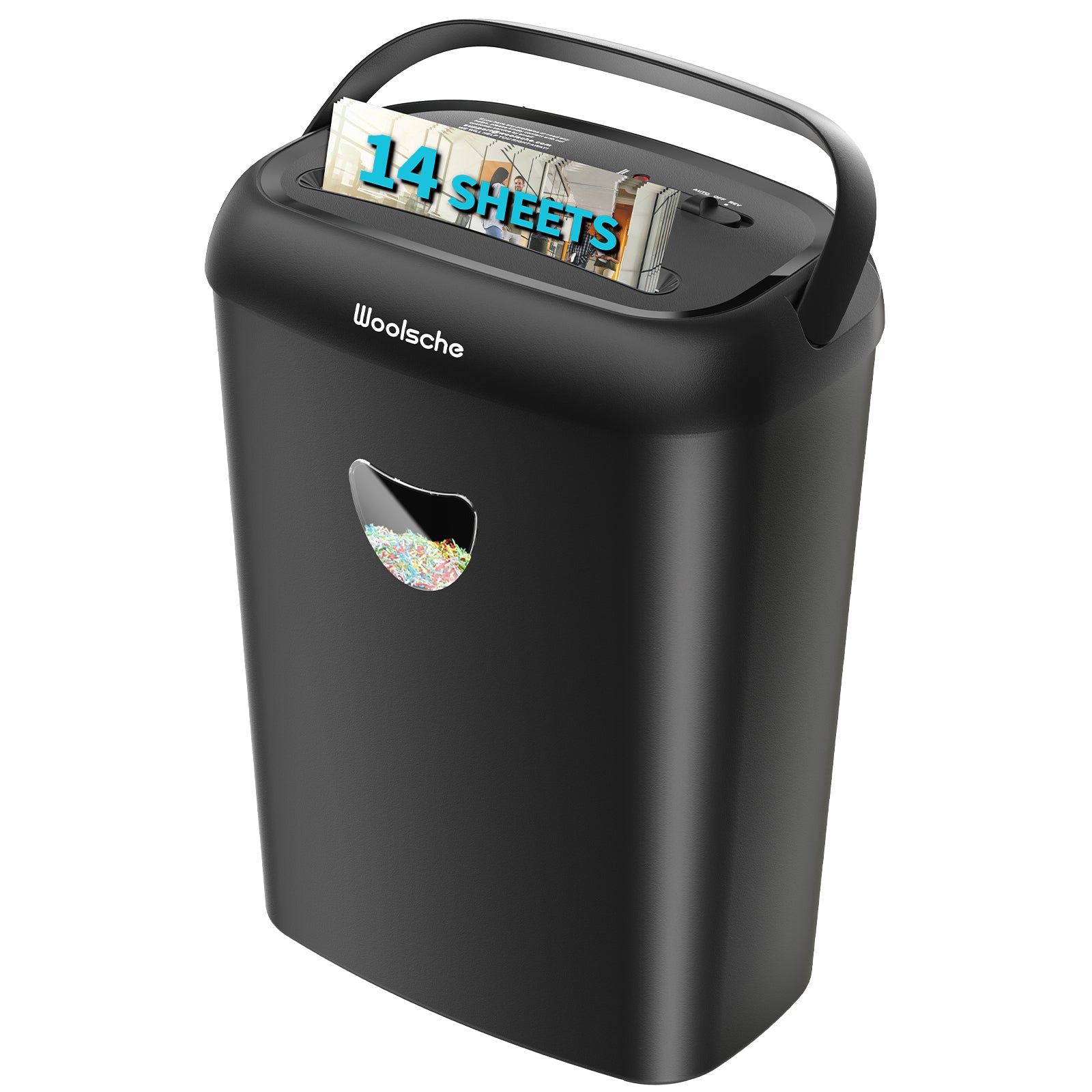 Paper Shredder, 14-Sheet Cross-Cut, 6.6 Gallon Wastebasket, P-4 Security Level, 3 Modes Design - Jam-Proof Heavy-Duty Shredder For Home And Office, FBA Shipping