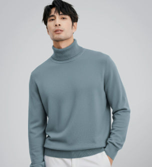 Mens Casual Turtleneck Sweaterthermal Base Layer Knit For Fall And Winter