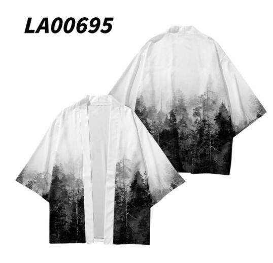 Daisy Print Sleeve Shirt Robe Cardigan Loose Large Size