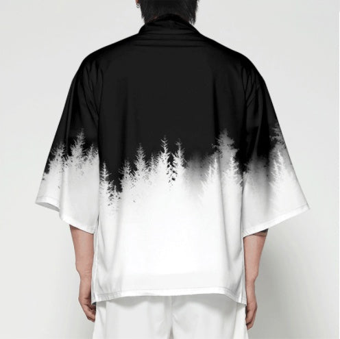 Printed Road Robe Loose Large Size Men's Jacket