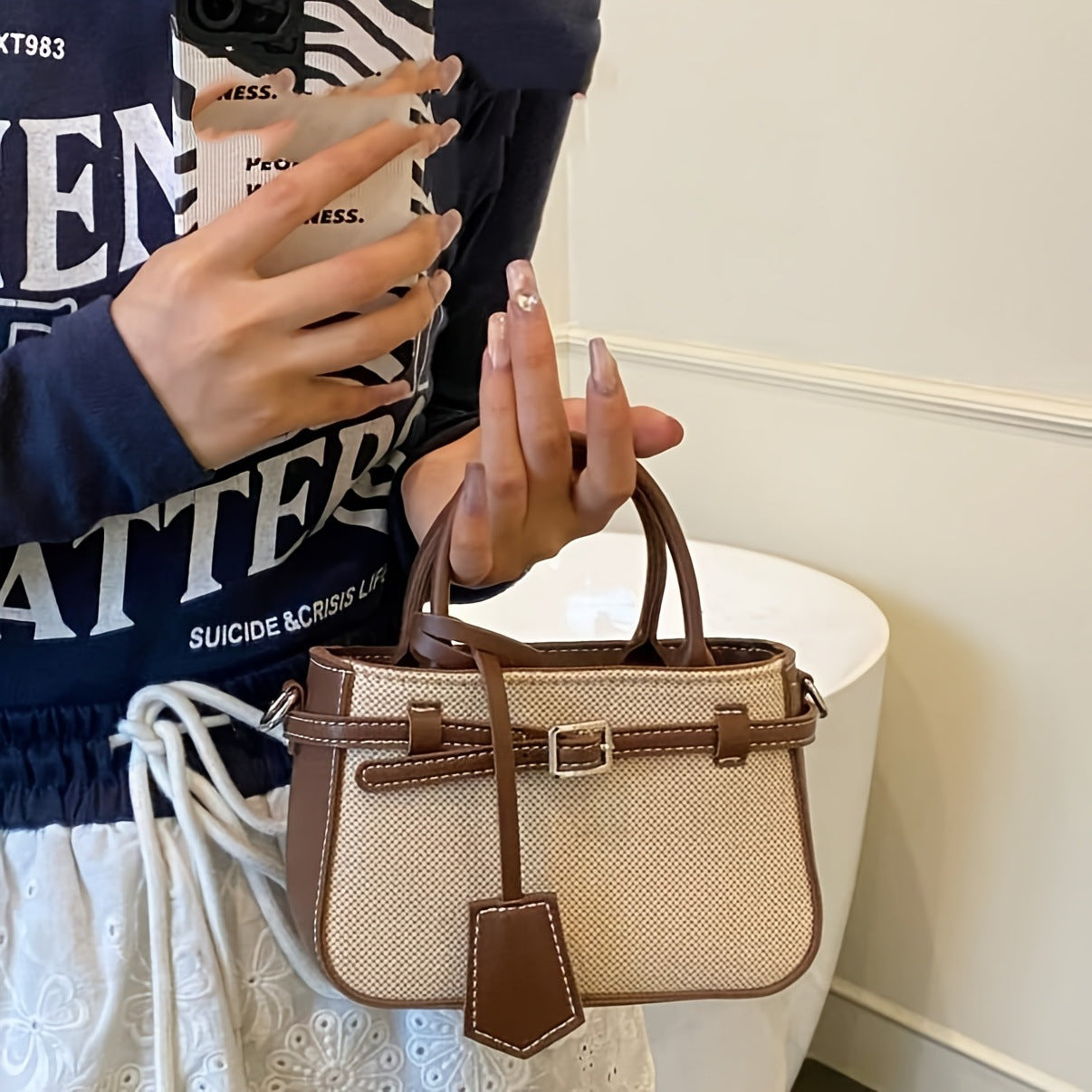 Commuter-friendly Tote New-style Single-shoulder Crossbody Bag With Stunning French Aesthetic