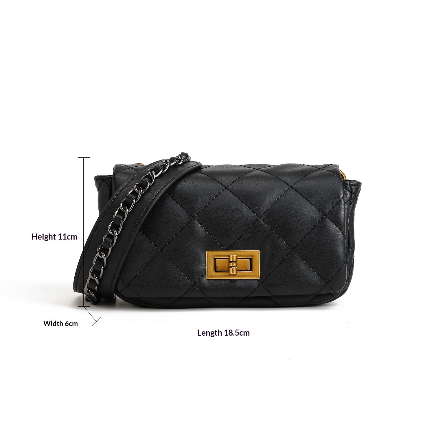 Trendy Mini Square Crossbody Bag With A Chain Shoulder Strap