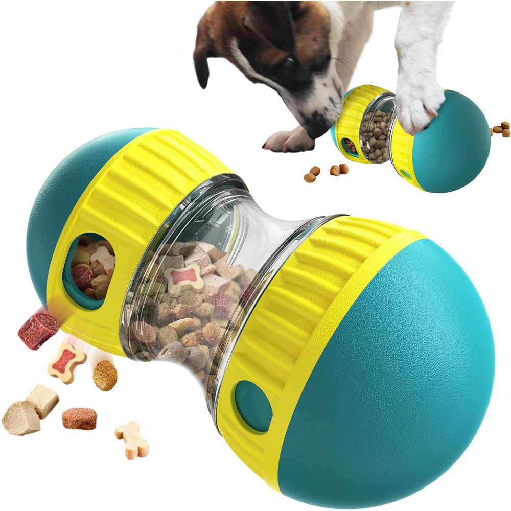 Dog Puzzle Toy, Adjustable Treat Dispensing Ball Food Dispenser Tough Slow Feeder Puppy Enrichment Training Toy Pet Interactive Chase Toys For Small Medium Large Dogs