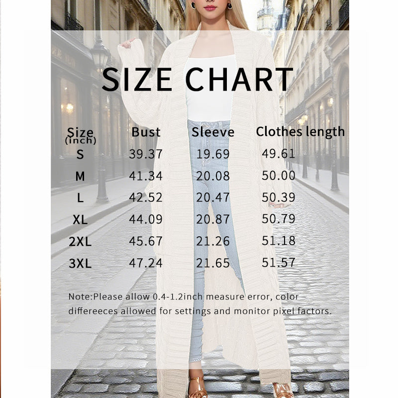 Women's Long Cardigan With Pockets - Spring Fall Open Front Duster Coat Sweater