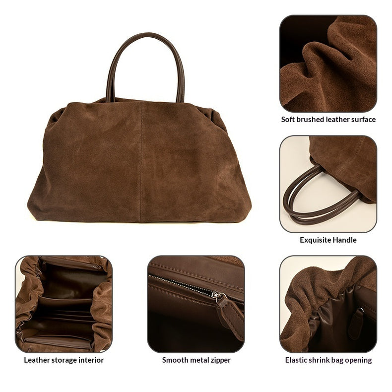 Matte Cowhide Premium Retro-style Commuter Tote Bag