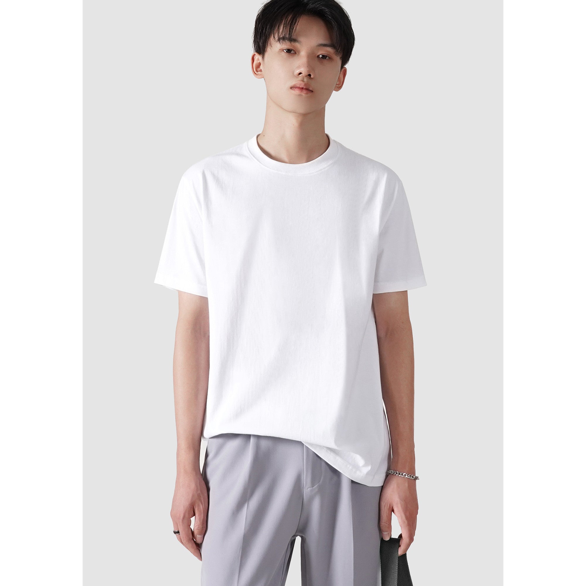 Men's Pure Cotton T-shirt With Round Neck Bottoming