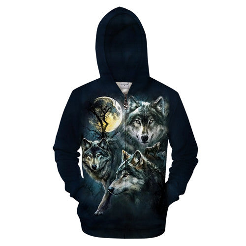 Digital Printing Long Sleeve Hooded Sweater Pullover Loose Couple Wear