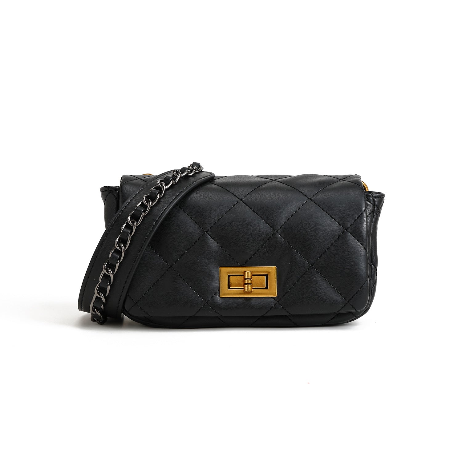 Trendy Mini Square Crossbody Bag With A Chain Shoulder Strap