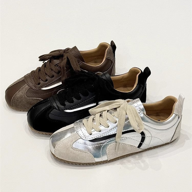 Women's New Arrival Retro Color-Block Flat Derbies All-Match Casual Sneakers