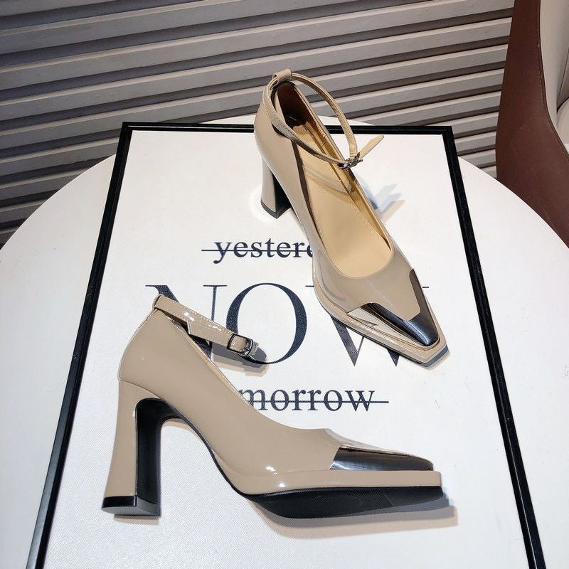 Arrival Elegant Chunky-Heel Peep-Toe Heels For Women