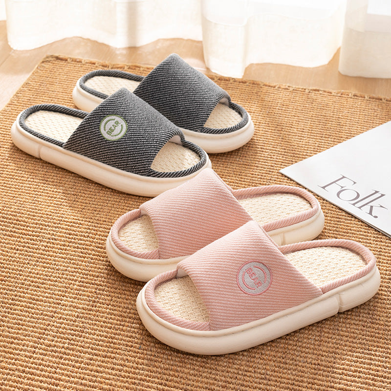 Household Spring And Autumn Indoor Home And Office Cotton And Linen Slippers