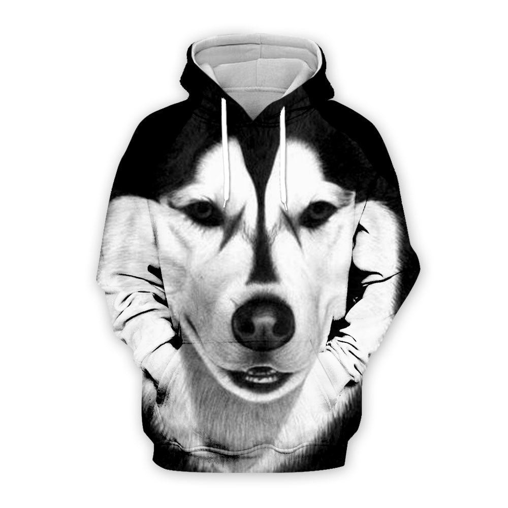 Digital Dog Cute Expression Printed Loose Couple