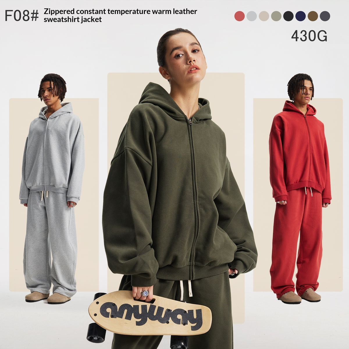 Hooded Cardigan Sweater Set For Men And Women