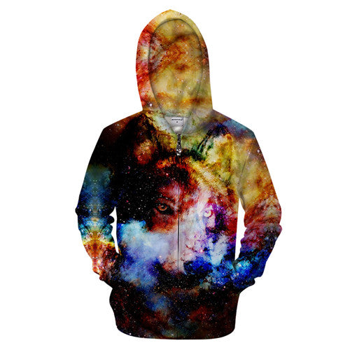 Digital Printing Long Sleeve Hooded Sweater Pullover Loose Couple Wear