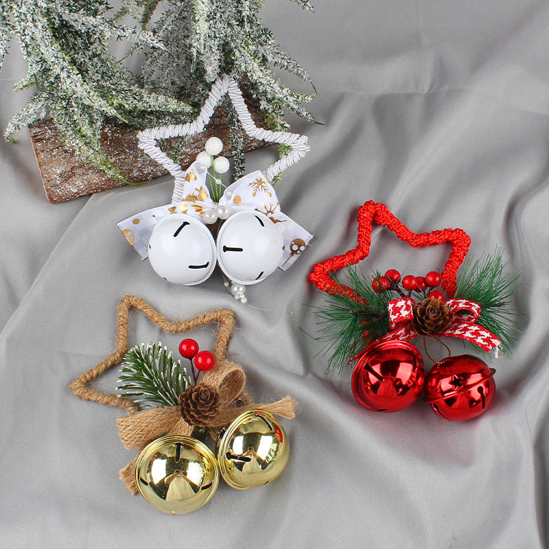 Christmas Five-pointed Star Bell Accessories Pendant Christmas Tree Ornament For Christmas Party DIY