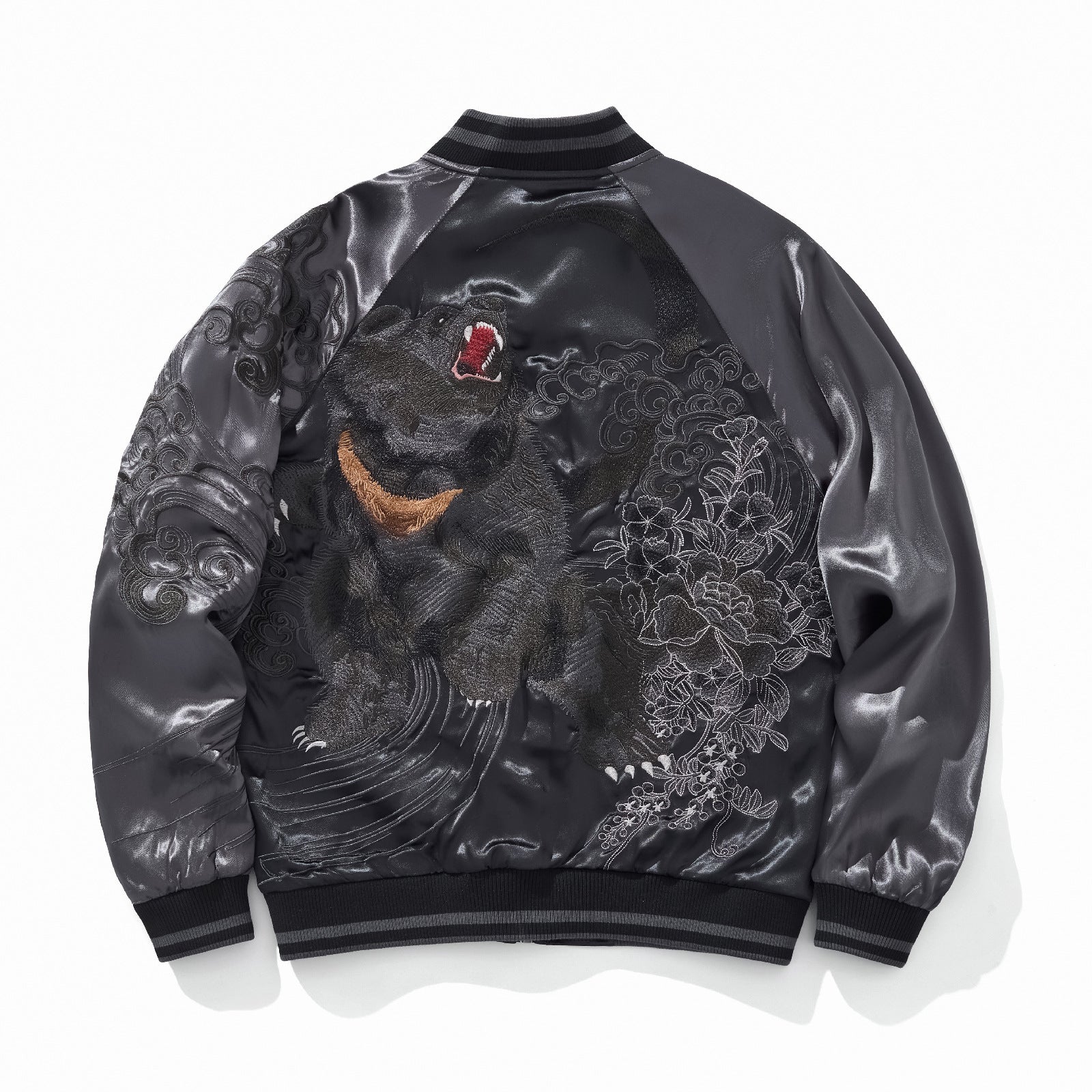 Mens Loose Fit Polyester Embroidered Chinese Style Jacket