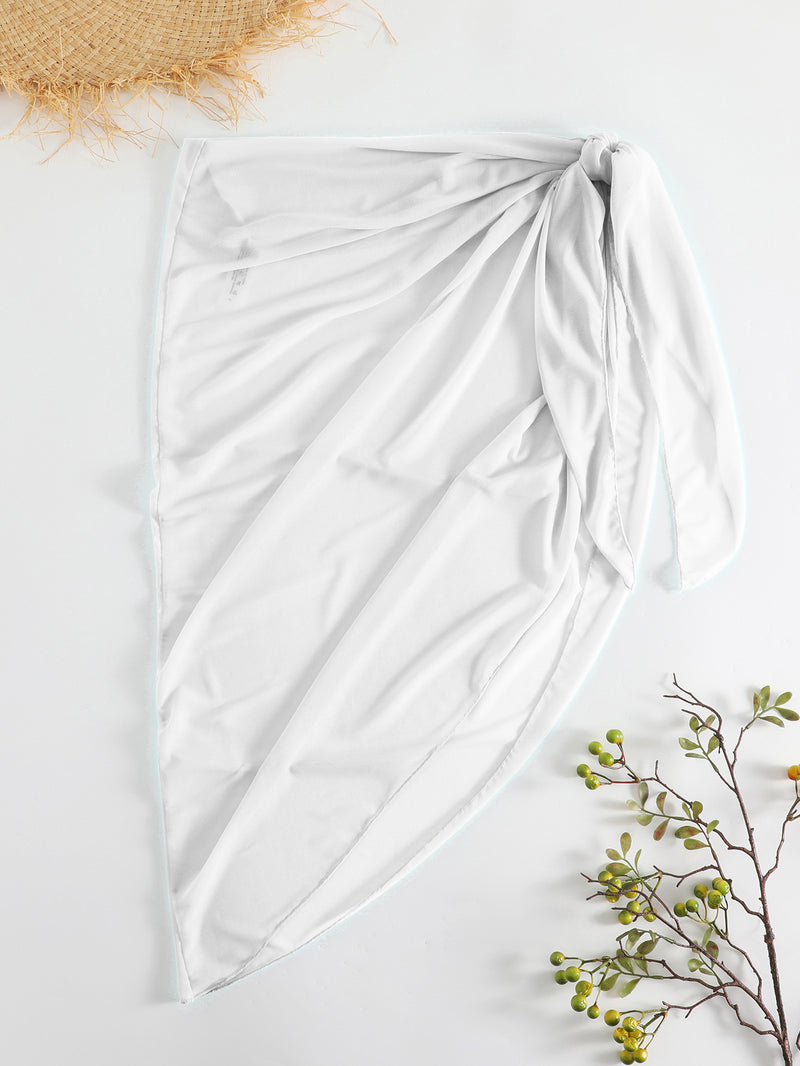 Asymmetrical-cut Sun-protective Sexy Solid-color Beach Dress