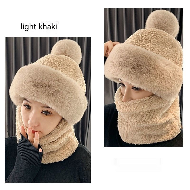 Hat Ear Protection And Wind Protection Outdoor Female Single-layer Fleece-lined
