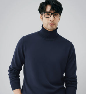 Mens Casual Turtleneck Sweaterthermal Base Layer Knit For Fall And Winter
