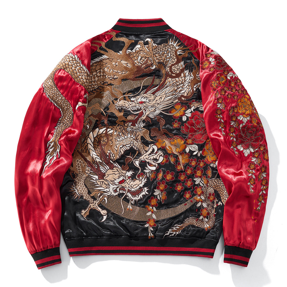 Mens Loose Fit Polyester Embroidered Chinese Style Jacket