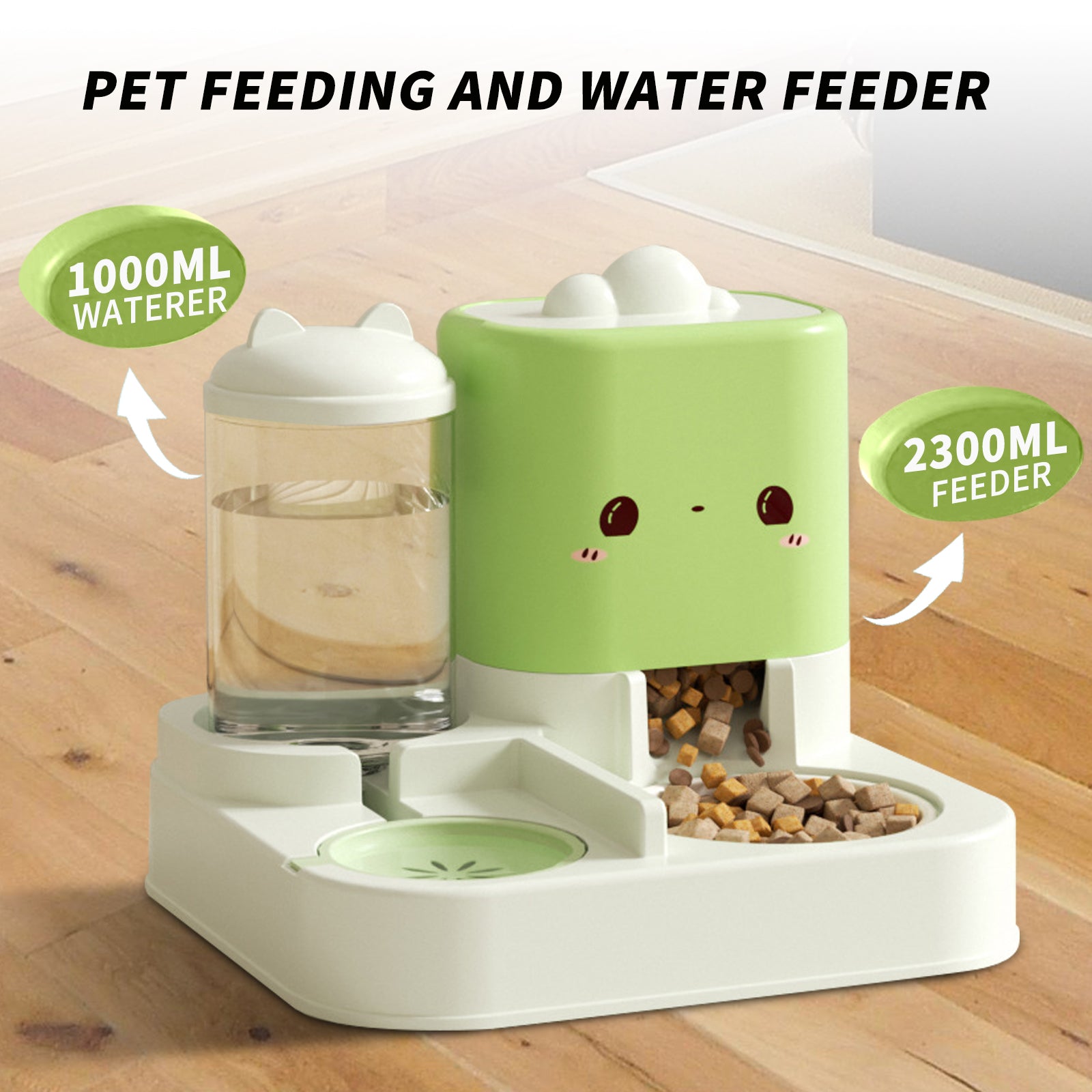 Super Cute Pink Cartoon Shaped Pet Feeding And Drinking Device, Filled With Cute Elements, Paired With Thoughtful Large Capacity Design, Easily Solves The Problem Of Pet Hunger And Thirst During Short
