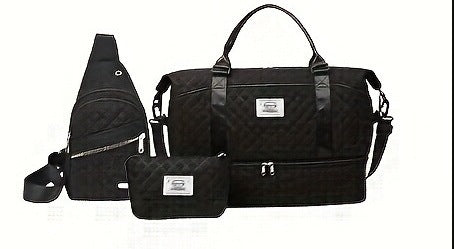 Women's Large-Capacity Travel Organizer Set Of Three Travel Duffel And Two Smaller Bags