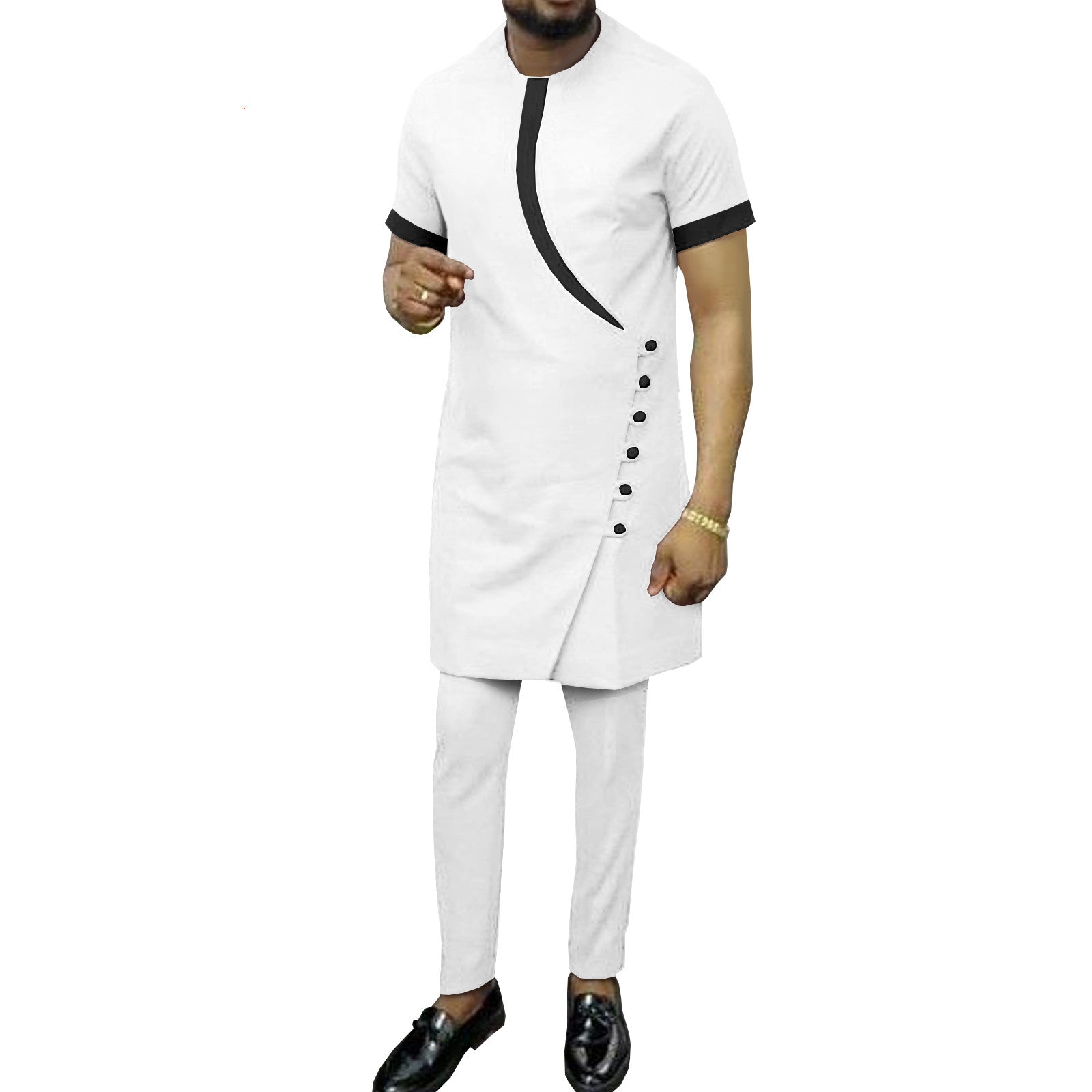 African Ethnic Printing Batik Cotton Men's Casual Set