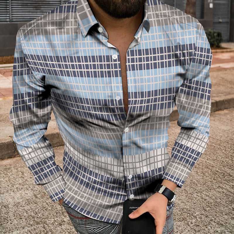 Men Long Sleeve Jacket With 3D Patchwork Print