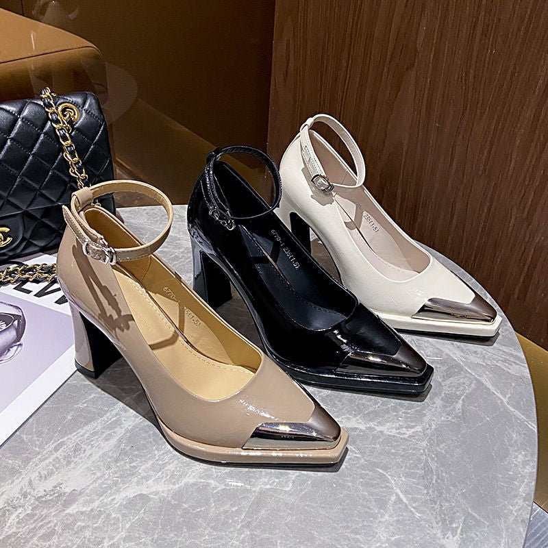 Arrival Elegant Chunky-Heel Peep-Toe Heels For Women