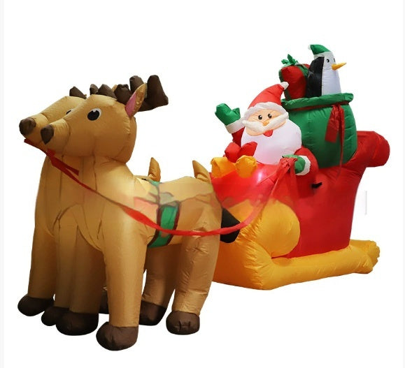 Christmas LED Lights Glowing Santa Tree Snowman Inflatable Doll Outdoor Yard Garden Decor