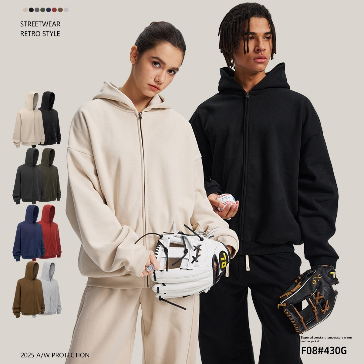 Hooded Cardigan Sweater Set For Men And Women