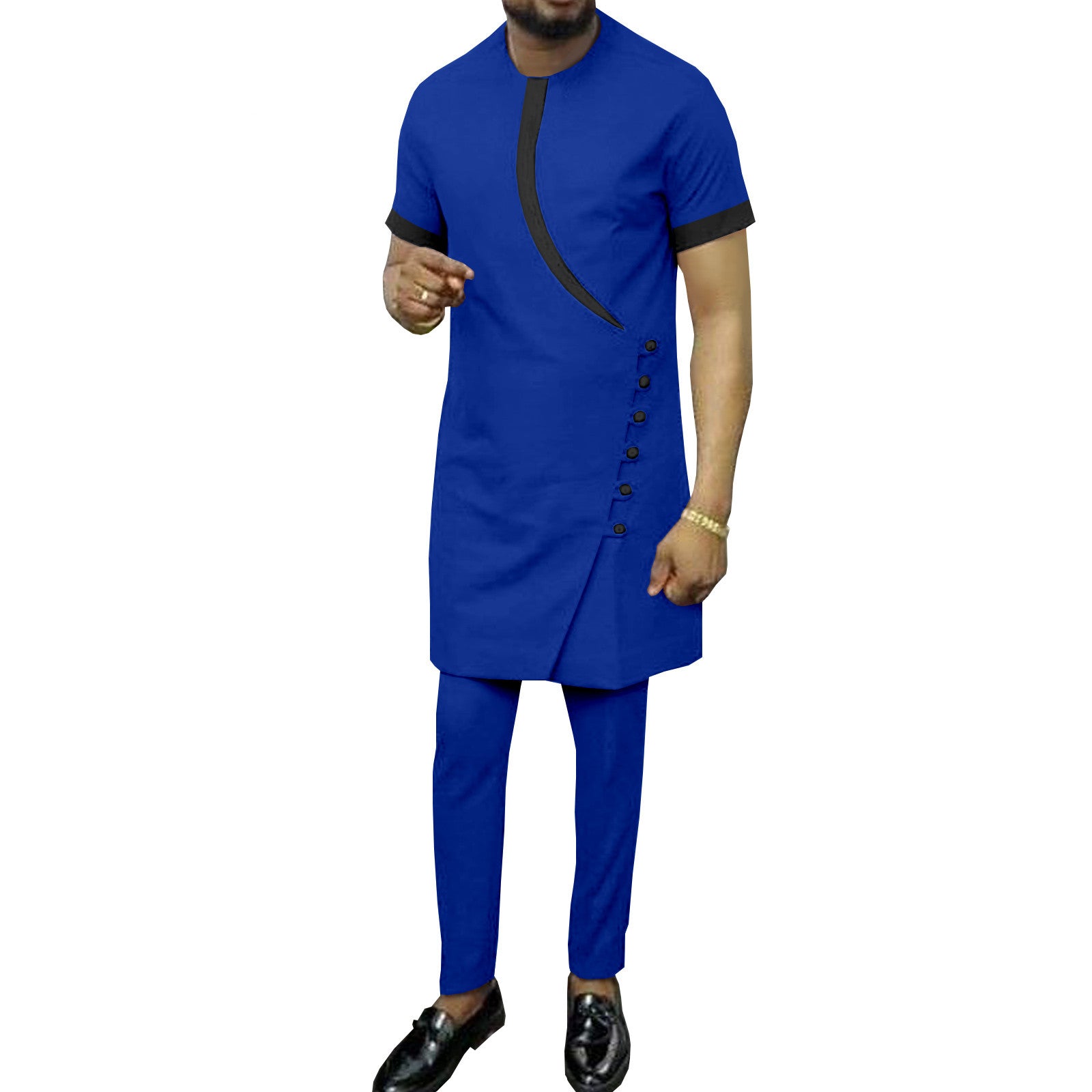 African Ethnic Printing Batik Cotton Men's Casual Set