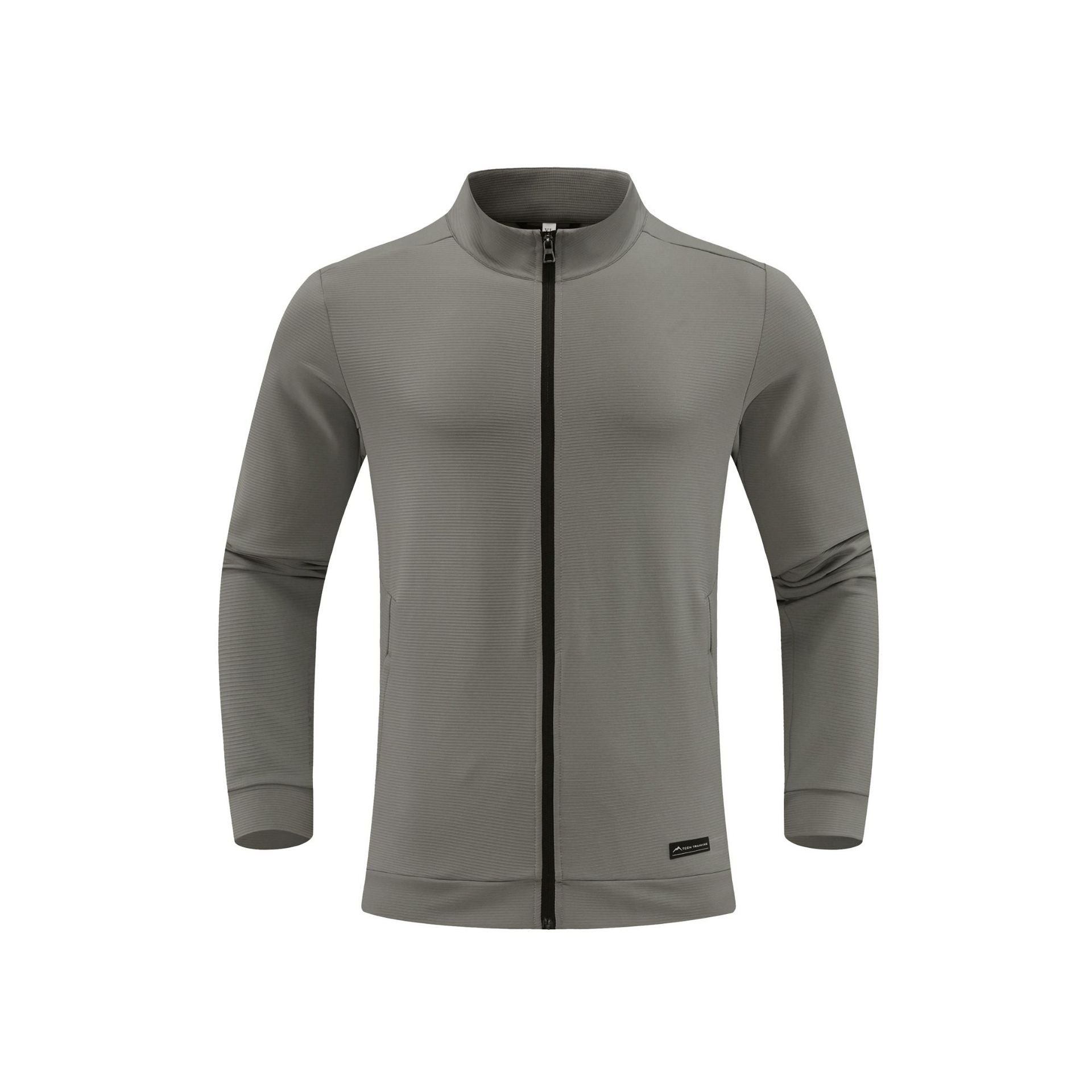 Mens Outdoor Windproof Sport Jacket With Stand Collar And Stretchy Fabric For Casual Wear