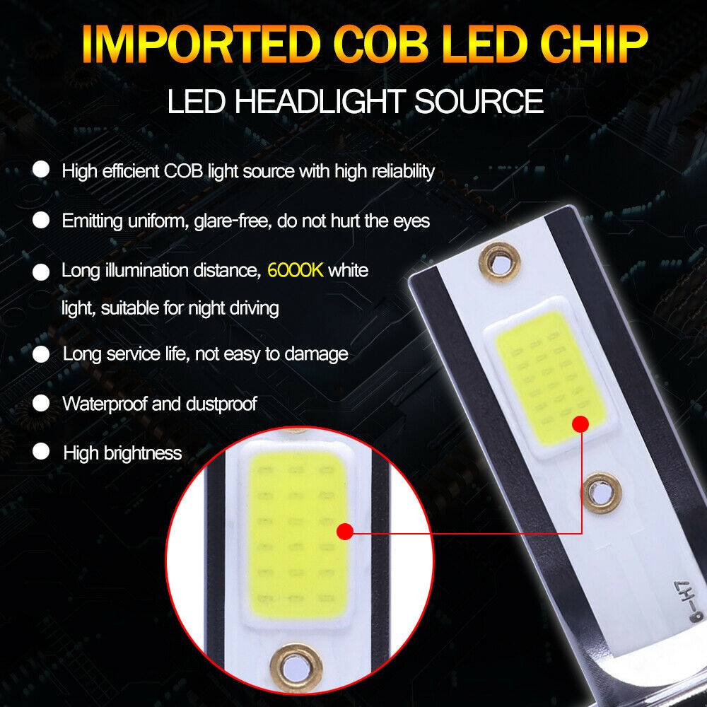 2x H7 LED Headlight Bulb Kit High Low Beam 8000K Super Blue 26000LM Light Bulb