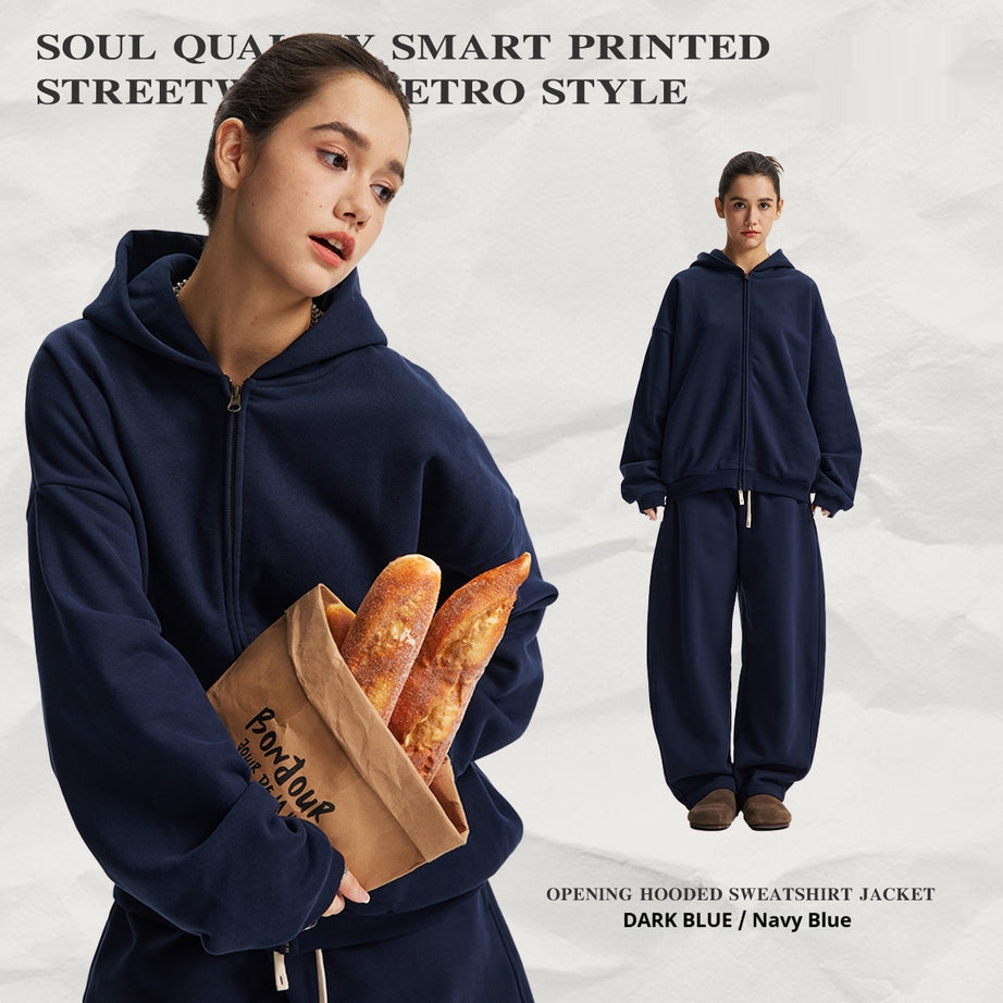 Hooded Cardigan Sweater Set For Men And Women