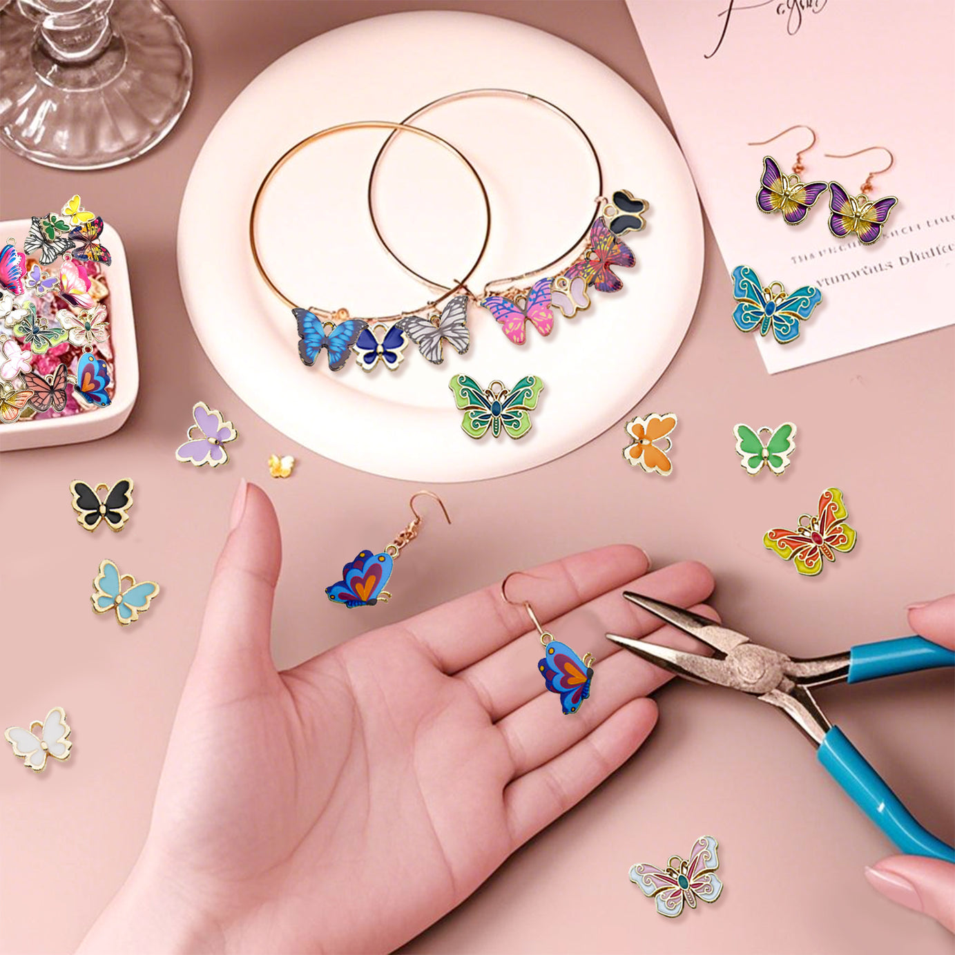 126 Pcs Butterfly Charms