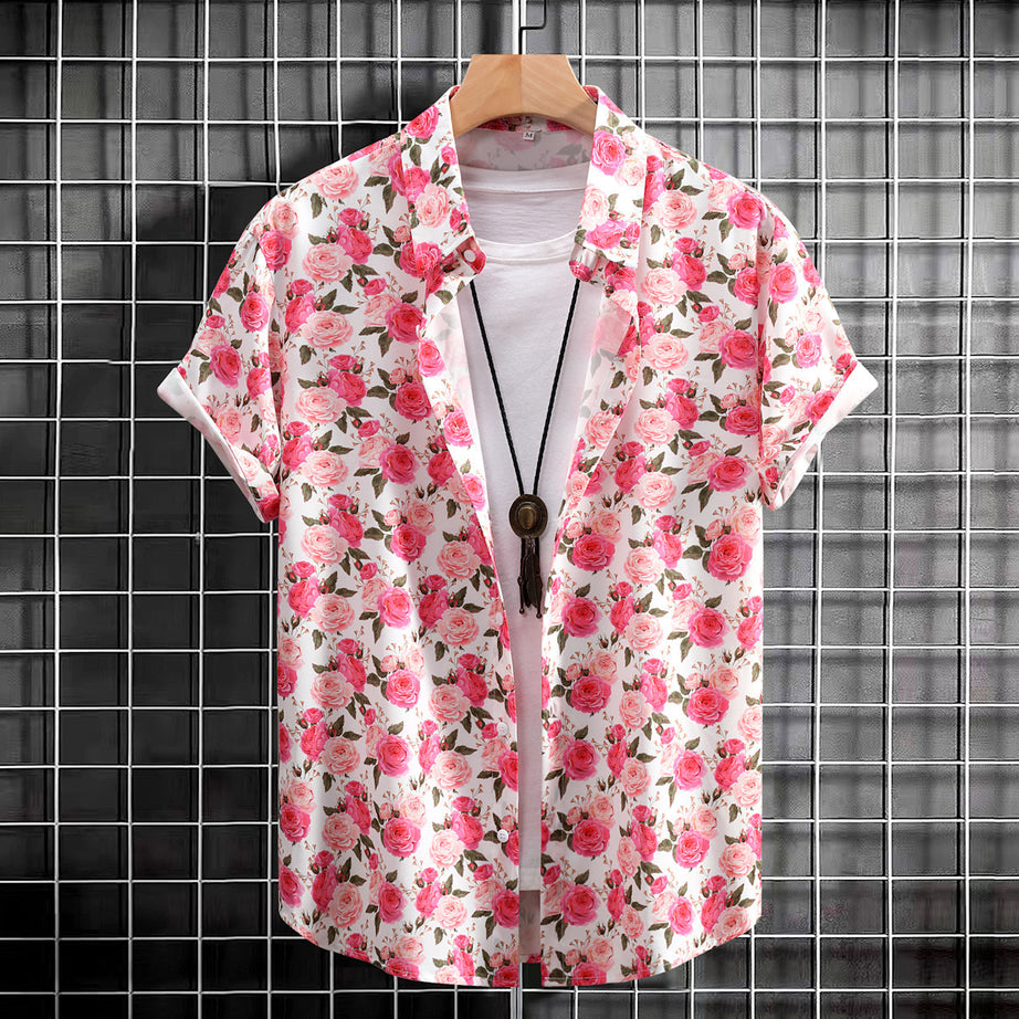 Mens Digital-Print Short-Sleeve Shirt