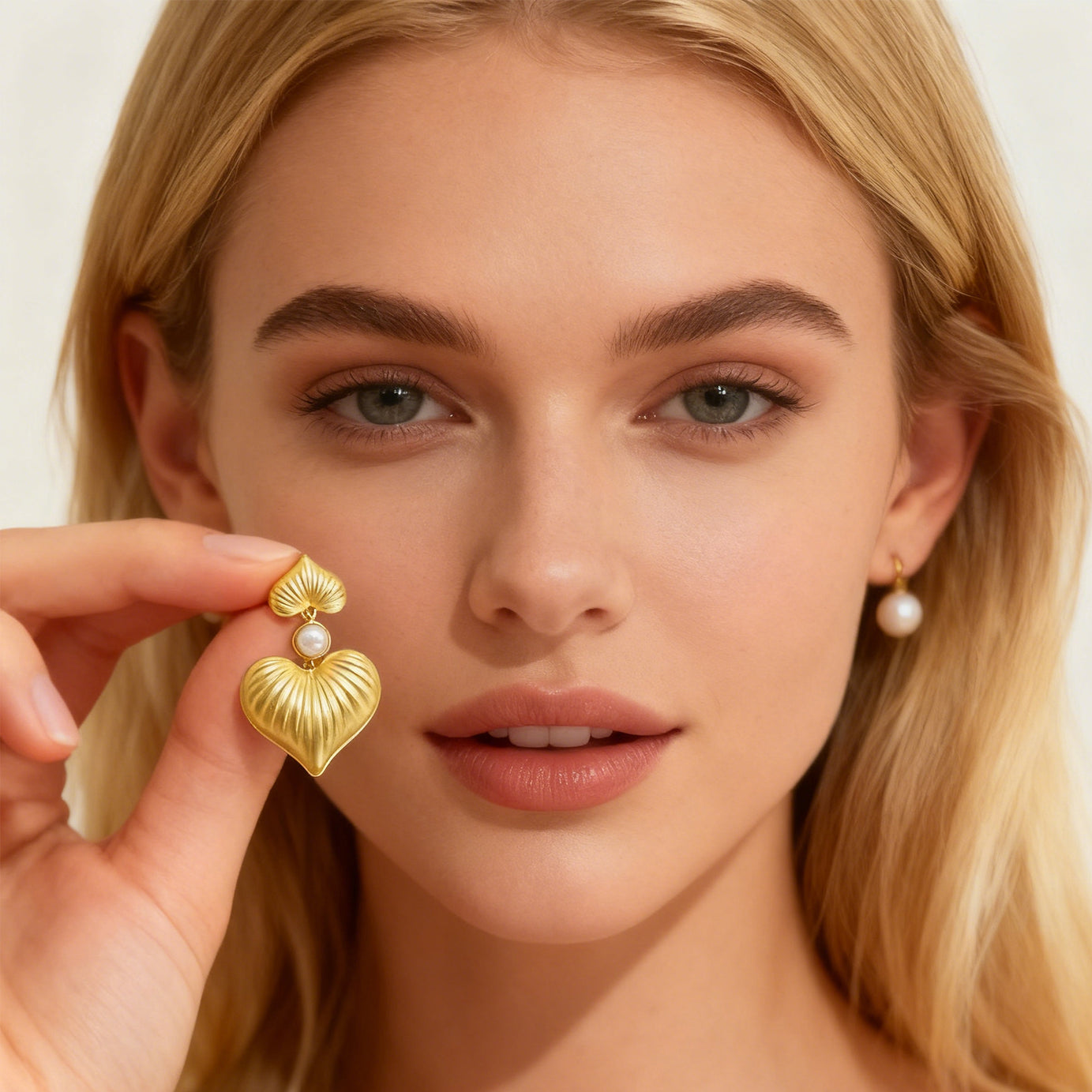 Heart Drop Earrings-9602