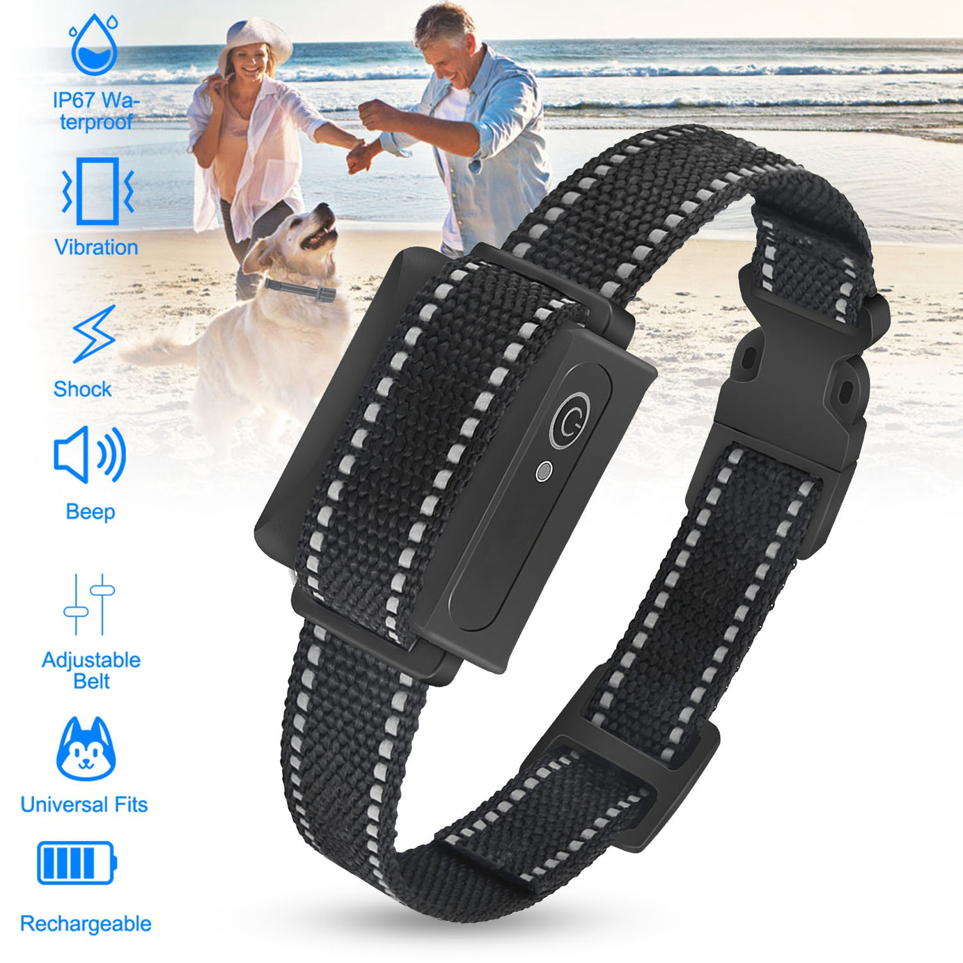 Train Collar OR Receiver Only Options - 3280FT Dog Training Collar IP67 Waterproof Pet Beep Vibration Electric Shock Collar 3 Channels Rechargeable Transmitter Receiver Trainer With Flashlight