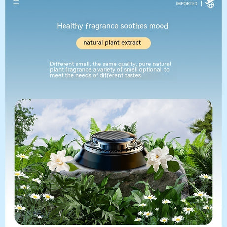 Portable Kinetic Car Air Freshener Solar Powered Double Ring Rotating Air Cleaner Perfume Fragrance Diffuser
