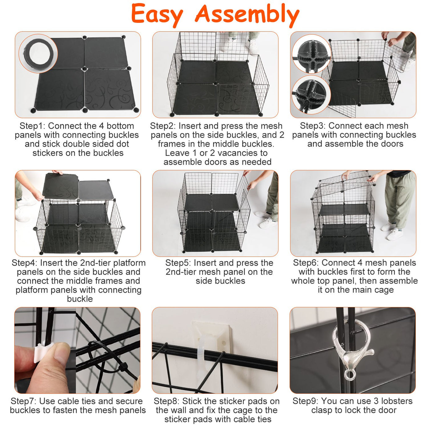 1Pc 2Tier Cat Cage Playpen Indoor Pet Enclosures Kitten Kennel House Detachable Cat Crate With Climbing Ladder 2 Doors For 1 To 2 Cats For Ferret Squirrel Small Animals