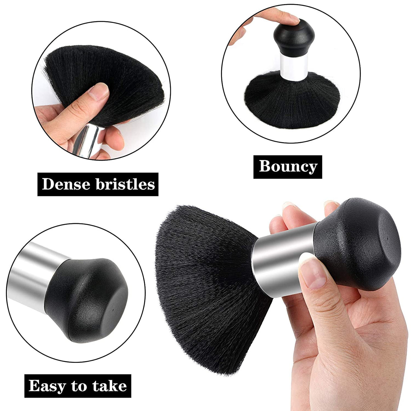 White Floral Print Professional Hair Cutting Salon Barber Cape With Neck Duster Brush, Hair Cutting Accessory