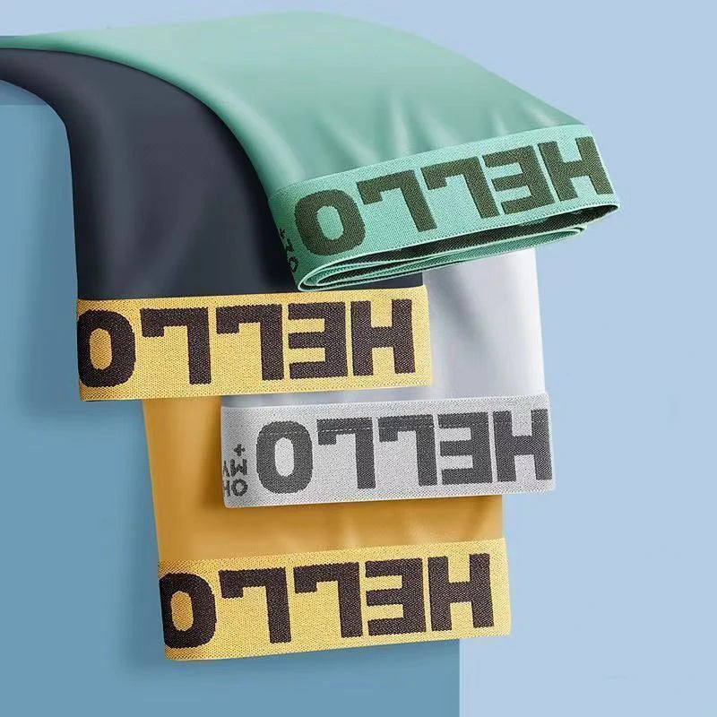 4pcs Boxer Shorts Men's Ice Silk Underwear Male Underpants Breathable Sexy Thin Panties U Convex Lingerie Wholesale Lots L-6XL