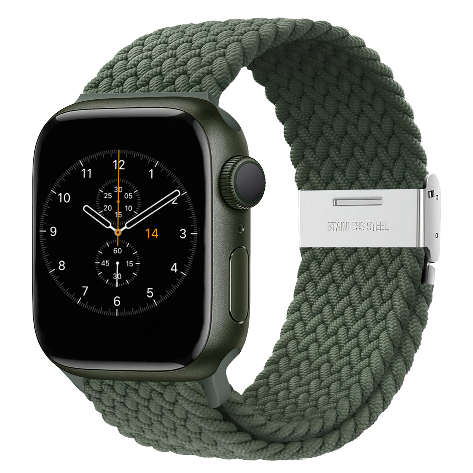 Nepfaivy Compatible With Apple Watch Band - 38mm 40mm 41mm 42mm 44mm 45mm 49mm Braided Stretchy Sport Band For Apple Watch Series SE 8 7 6 5 4 3 2 1, Women Men Nylon Fabric Elastic Loop Breathable Wat